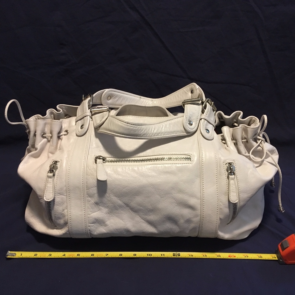 TANO off-white (bone) leather purse
